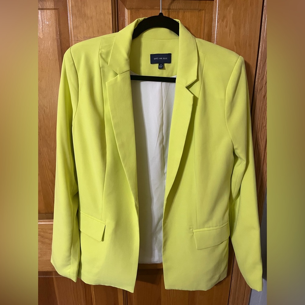 Women’s Neon Yellow Casual Blazer